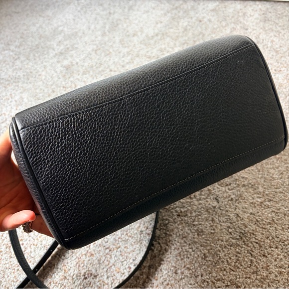 Coach Rowan Black pebbled Leather Satchel - Picture 6 of 11